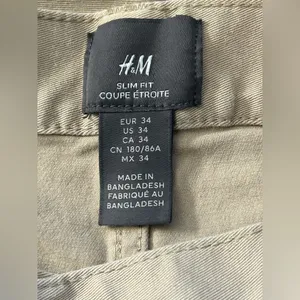 H&M Women’s Slim Fit Khaki Colored Pants SZ 34 thumbnail 13
