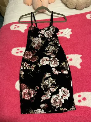 Mystique Boutique Black floral mini dress #floraldress thumbnail 4