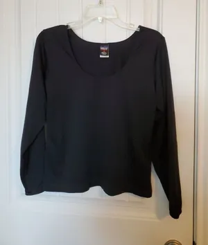 Patagonia Capilene Baselayer Long Sleeve top Size M Black Made In USA thumbnail 1