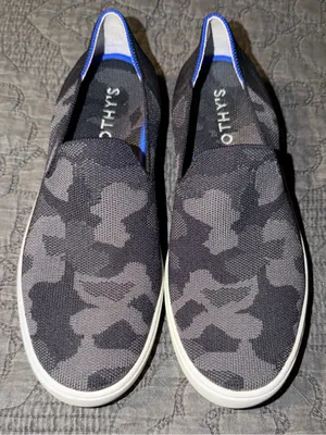 Rothy’s The Original Slip On Sneaker-Black Grey Camo Women’s Size-9.5 thumbnail 1