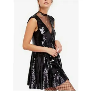 Free people Black Dance Til Dawn Mini Dress thumbnail 5