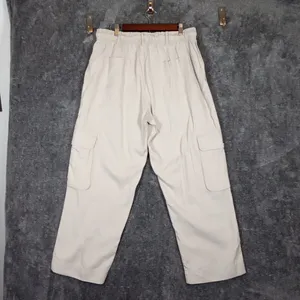 Quince Vintage Wash Tensel Drawstring Cargo Womens Pants Shale Color Sz Large thumbnail 4