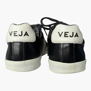 Veja Esplar Leather Sneakers Black White Low Top Lace Up Women’s US 7 EU 38 thumbnail 8