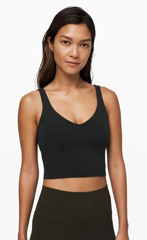 Lululemon Align Tank in Black Stretch Yoga Solid Athletic Sleeveless Top Cropped thumbnail 1
