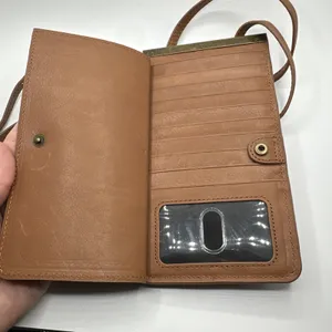 The Sak Collective Leather Smartphone Crossbody Wallet Bag Tobacco Brown Mandala thumbnail 4