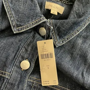 NWT! Anthropologie PILCRO Long-Sleeve Button-Front Seamed Denim Mini Dress Small thumbnail 12