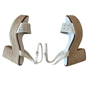 Tory Burch Roselle Platform Espadrille Wedges‎ White Leather 10 thumbnail 7