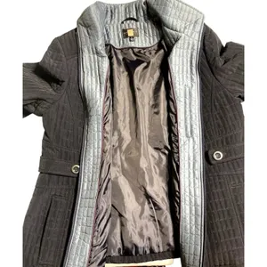 Gallery 1X Quilted Barn Coat Midnight Blue Zip Snap Jacket Plus Size thumbnail 8