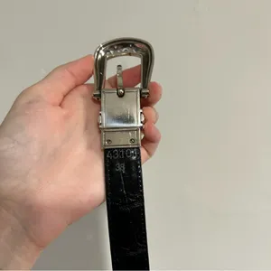 Black Red Leather Silver Tooled Mixed Belt Rodeo Western Festival Cowgirl thumbnail 8