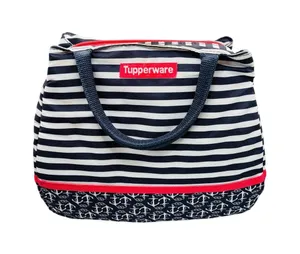 Tupperware top handle sack Hamptons Nautical Seashore Insulated Lunch Bag thumbnail 1