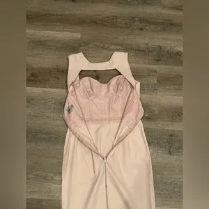 ASOS Ladies Blush Pink Dress Top lined Midi Sexy back w/zipper Brunch Date night thumbnail 3
