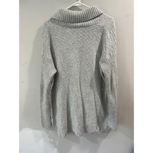 Cabi Grey Knit Zip Up Cardigan Sweater Mock Neck Basketweave Smll thumbnail 2