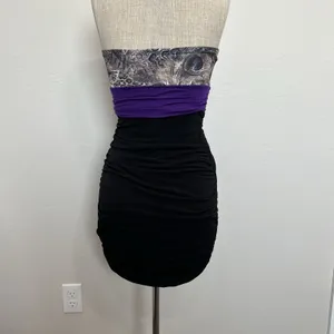 VTG 2000s S Small Dress Strapless Bodycon Empire Y2K Fairy Grunge Baddie USA thumbnail 6