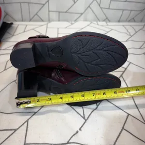 Born Leather Ankle Boots Size 9M Burgundy Buckle‎ Detail Block Heel F41847 thumbnail 9