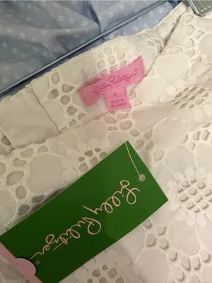 NWT Lilly Pulitzer Tate Skirt White Eyelet Lace in Resort White thumbnail 8