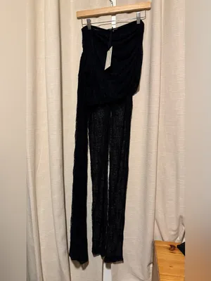 NWT MarstheLabel Sheer Black Lace pant with wrap skir thumbnail 3