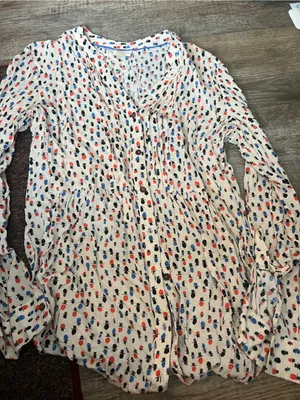 Maeve Anthropologie Printed Pintuck Tunic Blouse Boho Peasant Top US 10 thumbnail 13