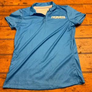 Hoka‎ One One Womens Blue Athletic Golf Polo Shirt Short Sleeve Size S P thumbnail 1