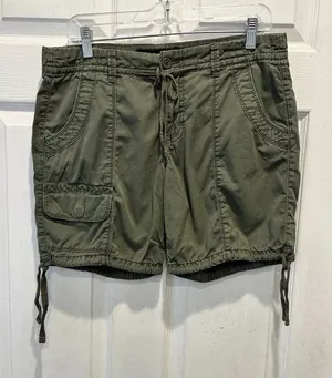 Calvin Klein Jeans Womens‎ Size 6 Olive Green Cargo Shorts Cotton Drawstring Hem thumbnail 1