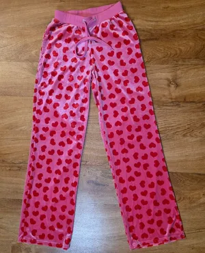 Sugar Thrillz Loyal Maneater Pink Heart Velour Track Pants thumbnail 1