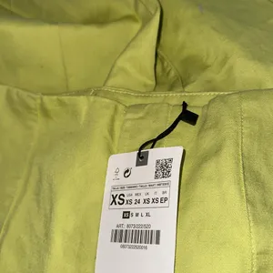 NWT ZARA Lime Green Cotton / Linen Blend Wide Leg Trouser Bloggers Fav XS thumbnail 6
