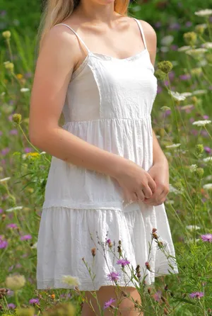 Kendall & Kylie White Scallop Babydoll Mini Dress thumbnail 1