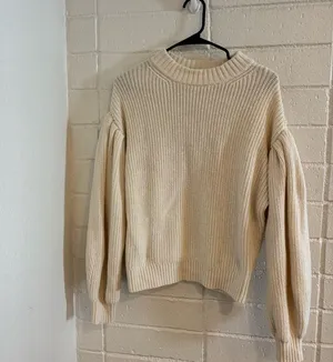 & other stories cream oversized knit sweater thumbnail 2