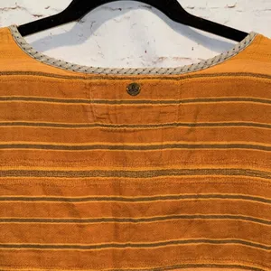 Orange Striped Women's Prana Mistico Short Sleeve Top Guaze Cotton Medium thumbnail 5