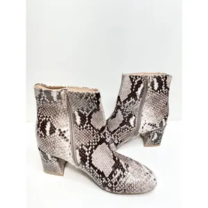 Chinese Laundry Snakeskin Print Block Heel‎ Ankle Boots Grey Black Size 6 thumbnail 4