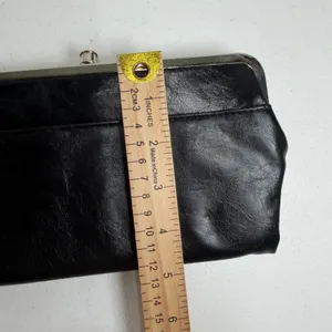 Kiss Lock Lauren Clutch Wallet Double Frame Black Vegan Faux Leather Iconic thumbnail 11