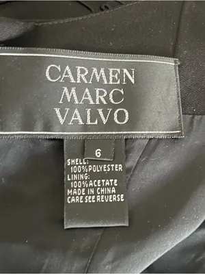 CARMEN MARC VALVO Black Beaded Evening Gown & Bolero Jacket Size 6 thumbnail 6