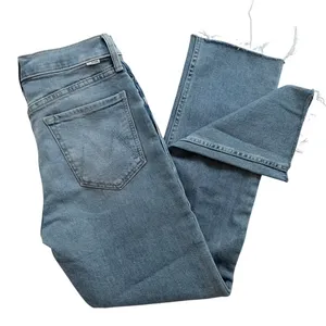 Mother Denim The Tomcat Ankle Fray Hi Rise Size 27 Kitty Corner Blue Stretch thumbnail 2