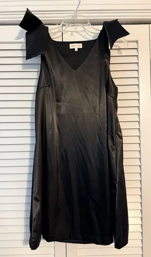 Black Slick Bow Dress thumbnail 1