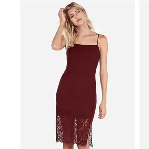 ✨ Express burgundy red Front Slit Lace Sheath Dress✨ thumbnail 3