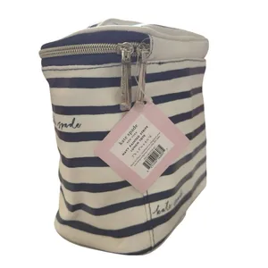 Kate Spade Womens Lunch Tote Bag Navy Cream Striped Insulated Zip Travel Cooler thumbnail 5