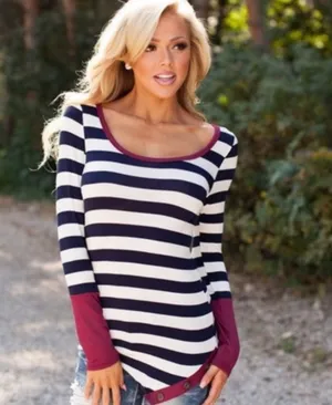 Striped asymmetrical hem top Multiple Size L thumbnail 1