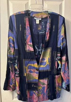 Kensington Square VTG Made In USA Blazer Single Button Large 90's thumbnail 1