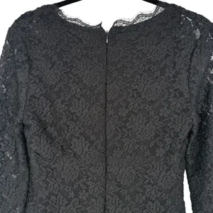 Adrianna Papell Black Lace Long Sleeve Sheath Dress Size 4 Whimsigoth Romantic thumbnail 7