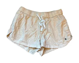 Roxy Oceanside Tan Khaki Drawstring‎ Elastic Waist Beach Shorts Womens Medium thumbnail 1
