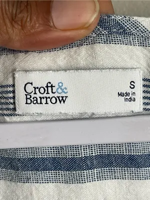 CROFT & BARROW Blue and White Striped Midi Dress Sz S thumbnail 7