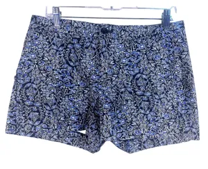 Banana Republic Shorts Womens 6 Blue Excellent Floral Hampton Fit Stretch Cotton thumbnail 1