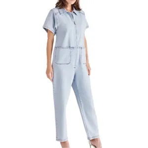 NWT Steve Madden Eira Denim Jumpsuit Stone Wash Blue Size XS Retail $129.00 thumbnail 3