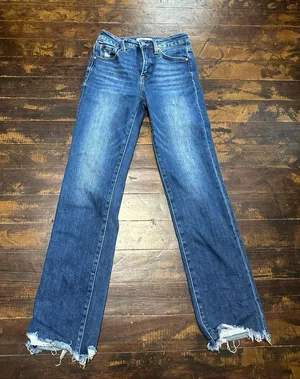 Risen distressed 26/3 straight leg boutique normcore jeans thumbnail 1