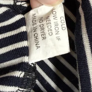 Brandy Melville Womens Striped‎ Cropped Tank Top Black White Scoop Neck XS thumbnail 6