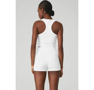 Alo GODDESS RIBBED HIGH-WAIST HOT SHORT WHITE Large NWT ( sold out) thumbnail 4