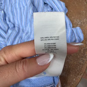Aritzia Wilfred Free blue linen striped button up shirt Size 3 / XL thumbnail 5