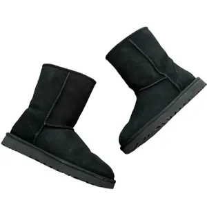 UGG Classic Short II Black Suede Shearling Winter Boots Size 7 thumbnail 12