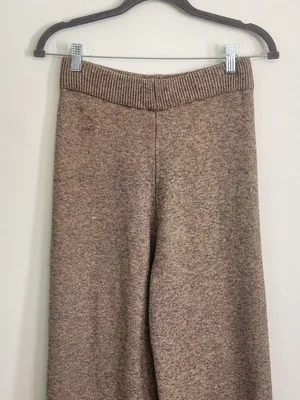 Heather Brown High Rise Cropped Sweater Pants Approx. Size Small to Medium thumbnail 2