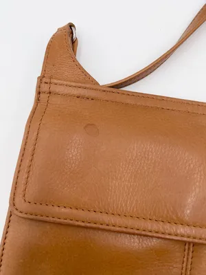 Vintage Fossil Double Sided Flap Crossbody Bag Purse Brown Tan Leather Bohemian thumbnail 8