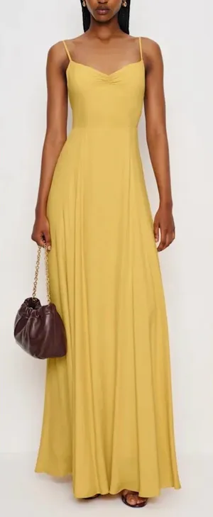 NEW Reformation Thistle Dress buttercup butter yellow size 4 thumbnail 1